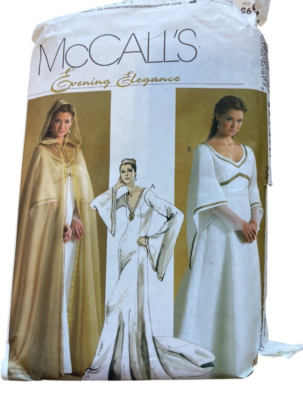 McCalls M4378 Sewing Pattern Sizes 8-14 Renaissance Cape & Lined Dress CUT